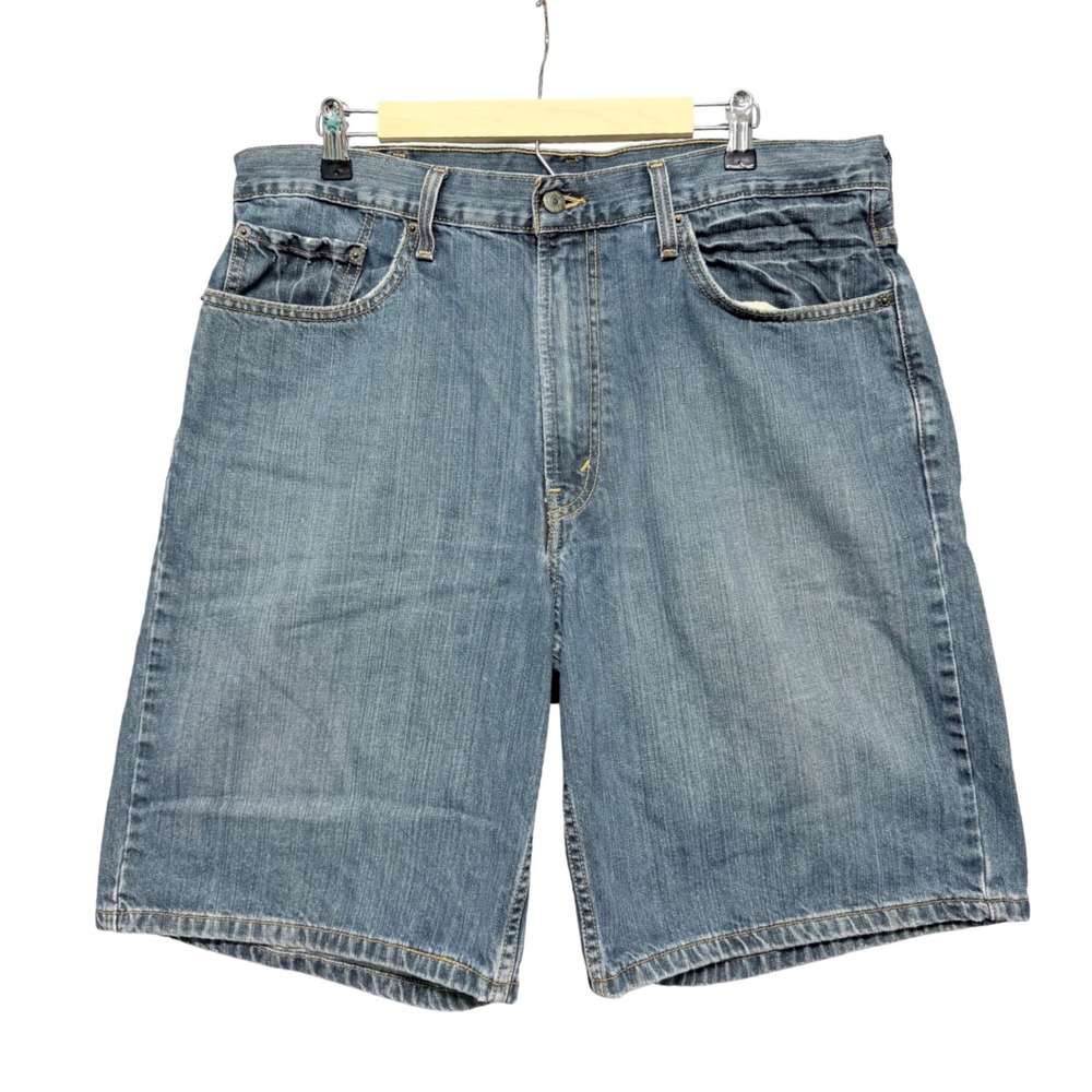 Levis 550 Denim Shorts Mens 38 Blue Relaxed Fit Medium Wash Casual Baggy Classic